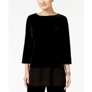 Velvet Top 3/4 Sleeve